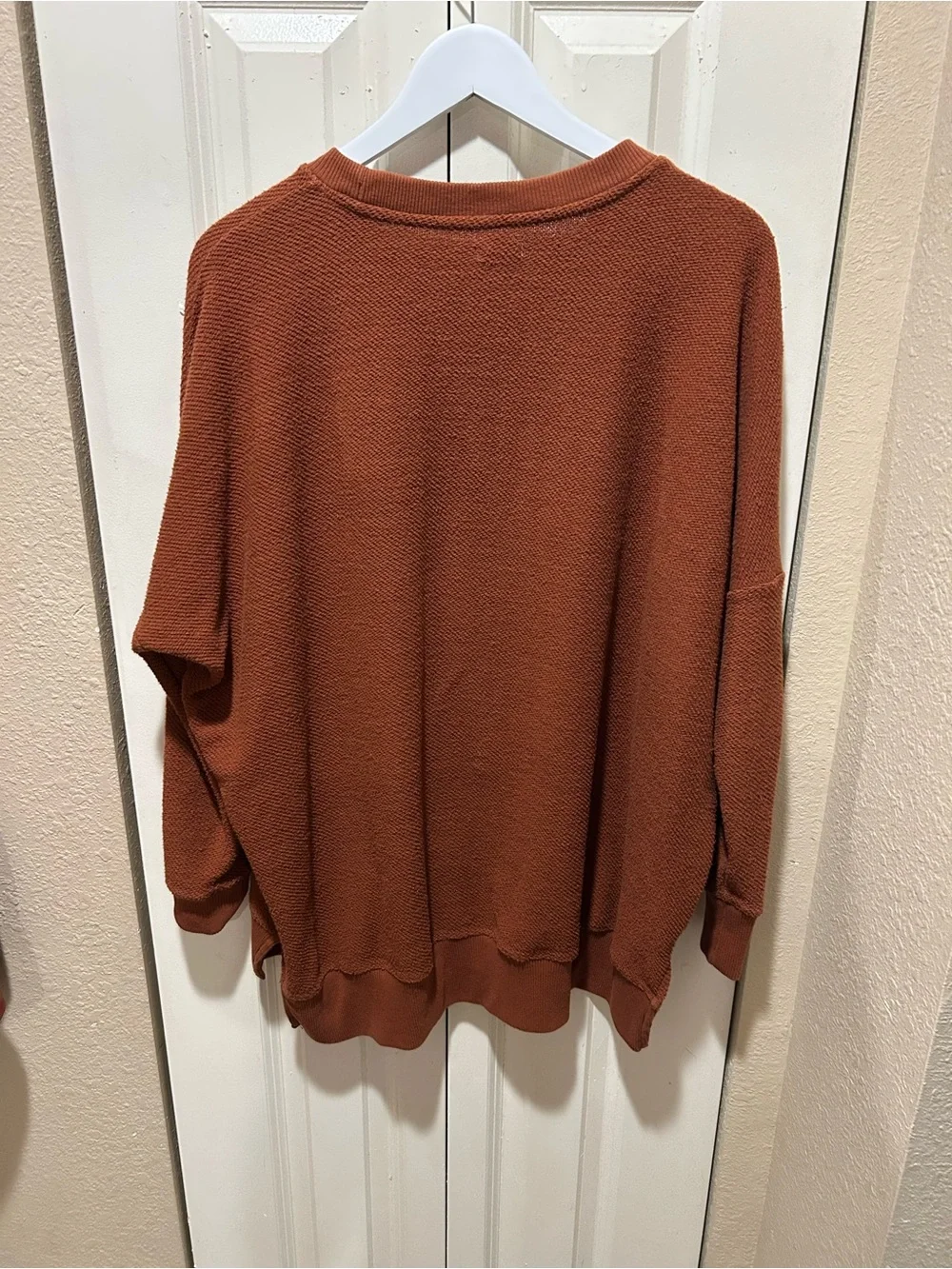 Aerie Ribbed Oversized Sweatshirt Earth Terracotta, Small
